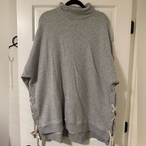 Free People Gray Side Tie Sweater